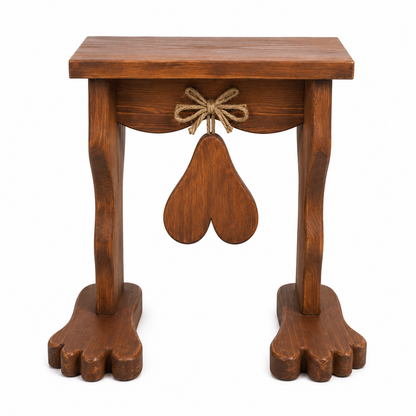 🪑Funny Wooden Ball Bell Stool😂 – Rustic Farmhouse Conversation Piece