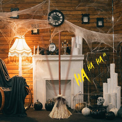 🧙‍♀️Self-Moving Halloween Witch Broom: Motion-Activated Spooky Decor