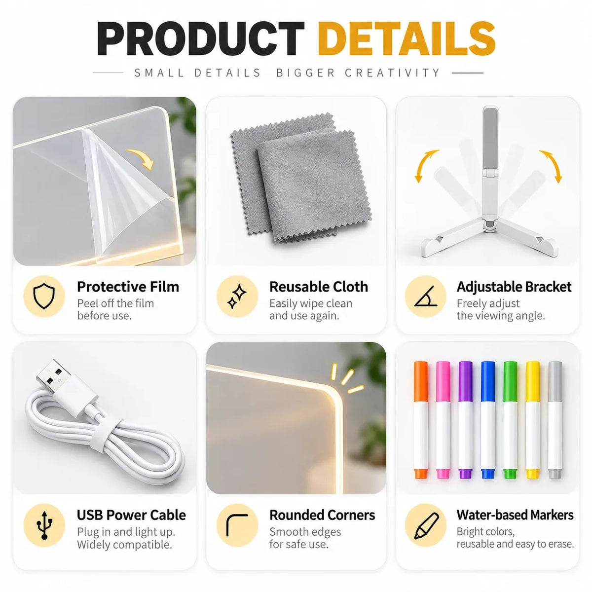 ✨ Reusable LED Message Board – Write, Glow, Wipe & Create Again