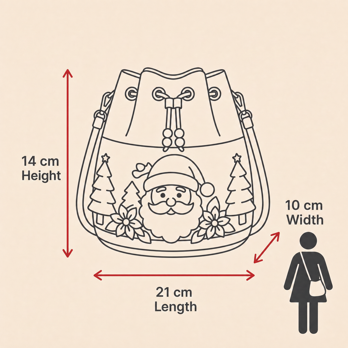 🎄Christmas Crochet Bucket Crossbody Bag 🎅