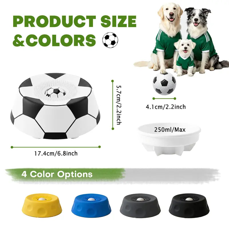⚽🐶 PAWPACE SOCCER-STYLE MULTI-PURPOSE DOG LICK BOWL