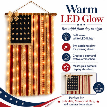 Lighted Patriotic Wall Hanging Banne