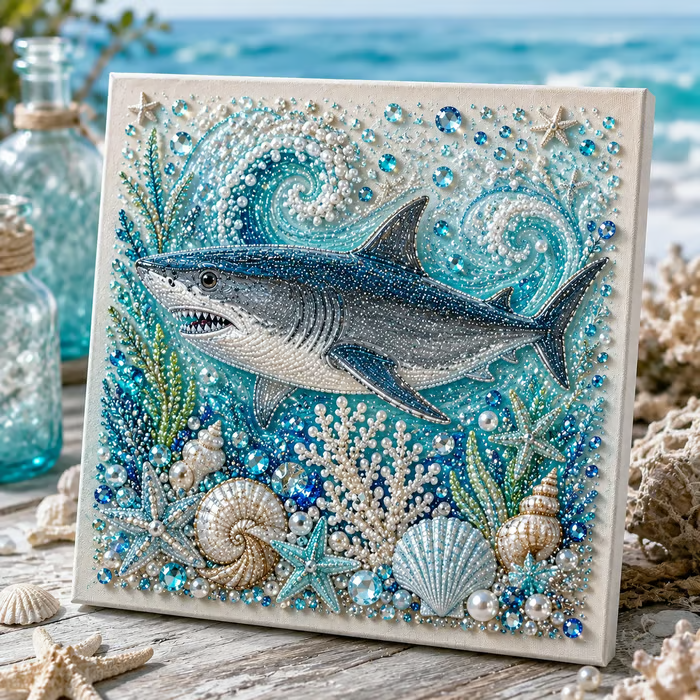 🌊✨💯Ocean Theme Pearl Art DIY Kit – Relaxing DIY Craft to Create Stunning Coastal Artwork