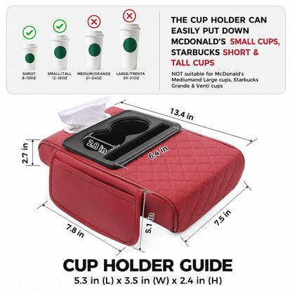 🚘Multifunctional PU Leather Car Armrest Box Mat