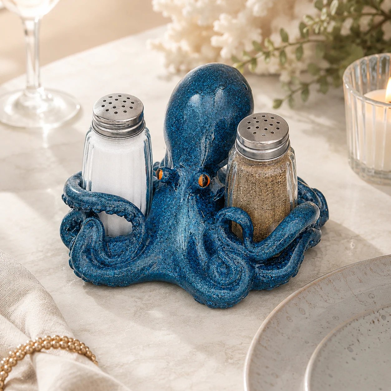 ⚡Hot Sales 🔥Coastal Animal Salt & Pepper Shaker Holder Set