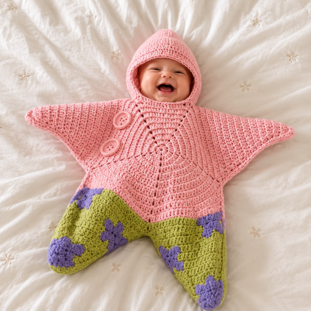 👶 StarSnuggle™ Handmade Knitted Starfish Baby Sleeping Bag