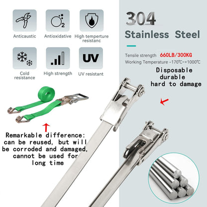 Portable 304 Stainless Steel Zip Tie With Ratchet