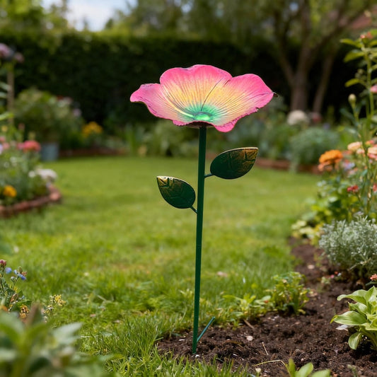 🐝🌸Outdoor flower-shaped garden stake with bee waterer