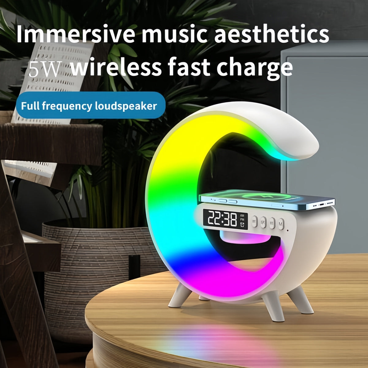 4-in-1 Smart Bedside Station – Light, Charge & Play Music