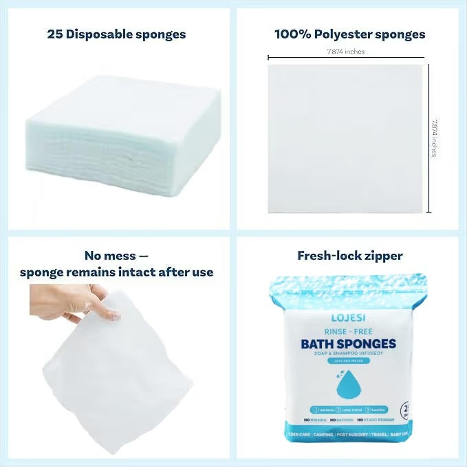 Disposable Rinse-Free Bathing Wipes🧼