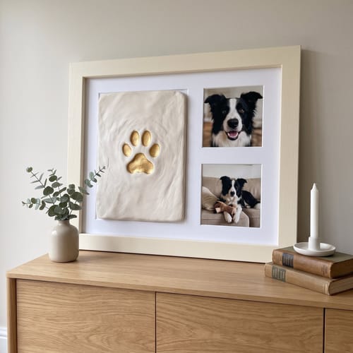 🐾DIY clay paw-print keepsake frame with space for two photos