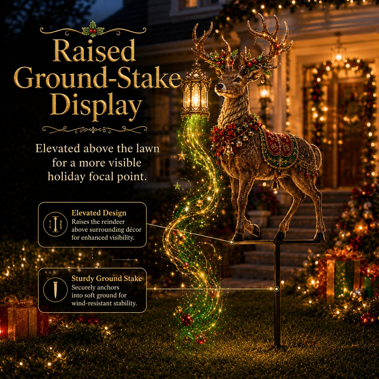 ✨🦌Light-Up Reindeer Christmas Yard Stake