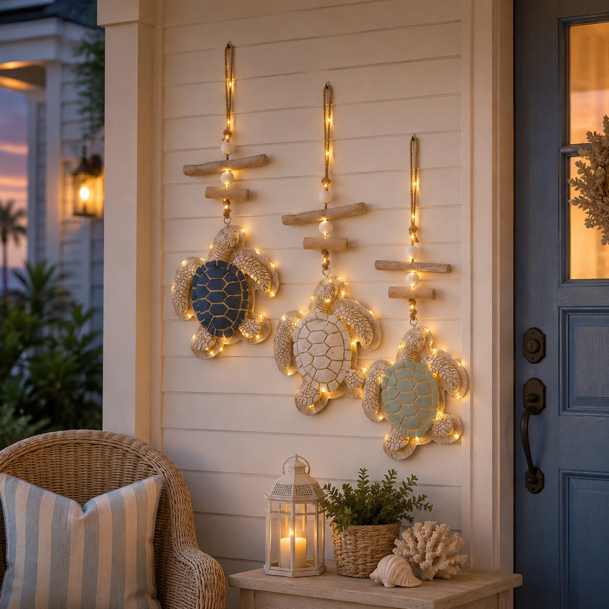🐢Lighted Coastal Sea Turtle Wall Decor with Remote