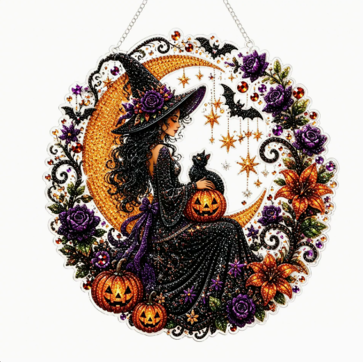 🎃🍂 DIY Rustic Harvest Pumpkin Diamond Art Window Suncatcher