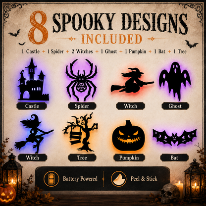 Halloween LED Silhouette Wall Stickers Battery Powered