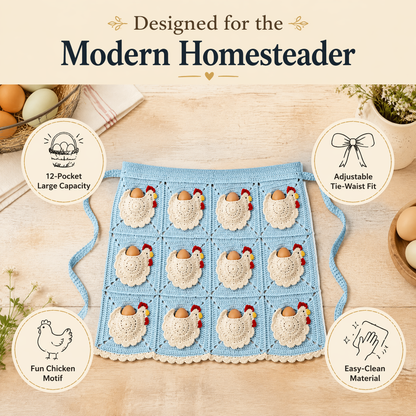 🐔Handmade Crochet Hen Egg Collecting Apron🥚🎁
