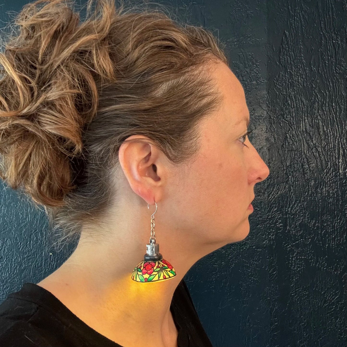 Handmade Vintage Light-Up Chandelier Earrings