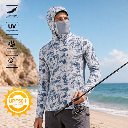 🏖️Men’s UPF 50+ Hoodie Shirts with Mask