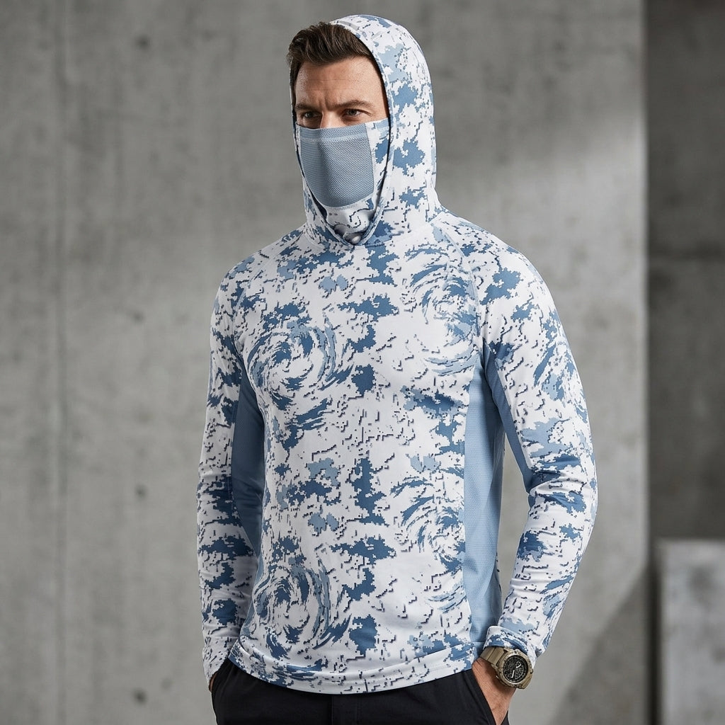 🏖️Men’s UPF 50+ Hoodie Shirts with Mask