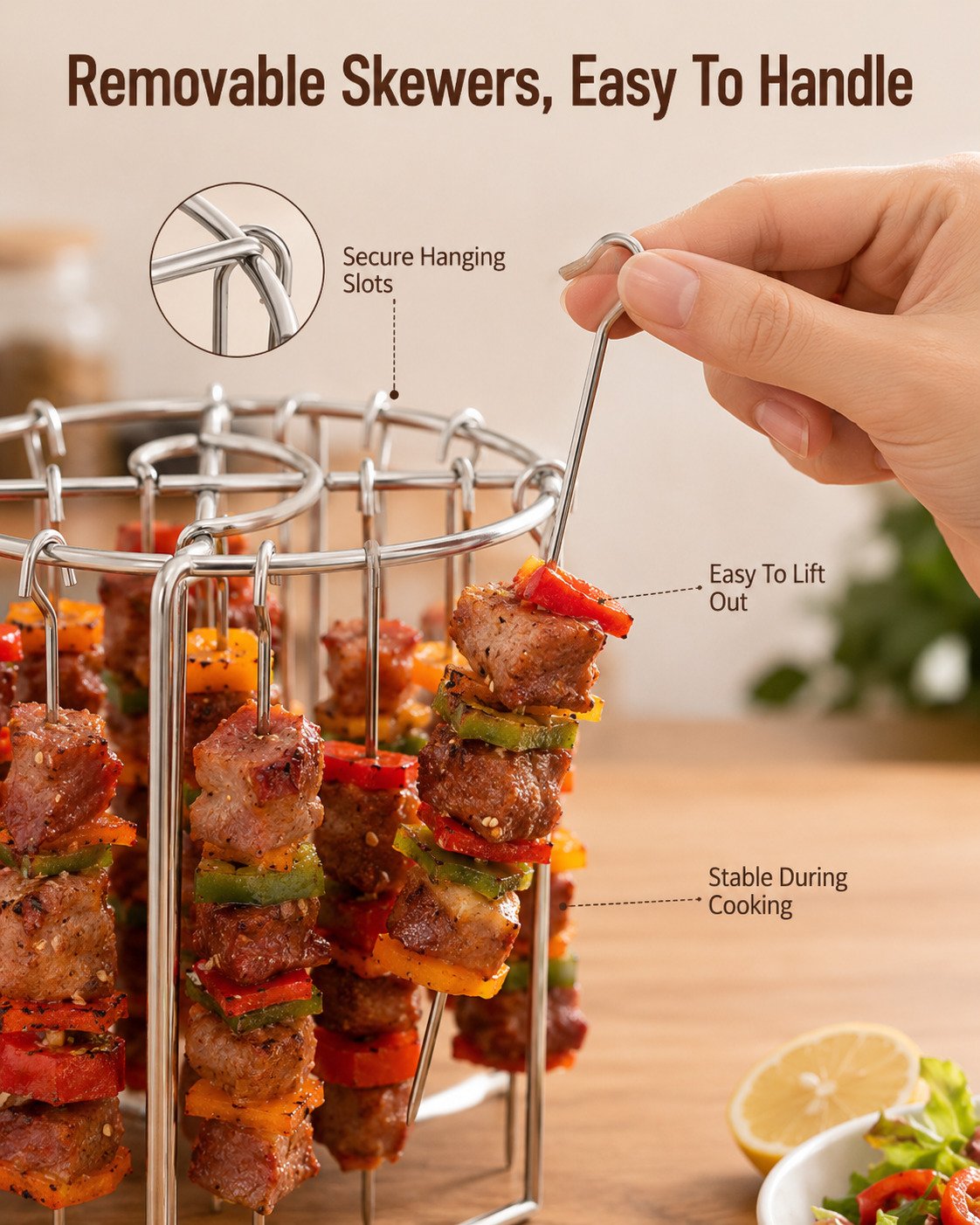 🔥BUY 1 GET 1 FREE 🔥Heat-Resistant Vertical Skewers Clavo Air Fryer Rack