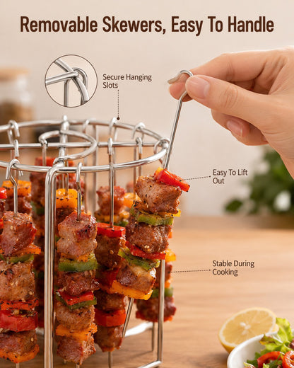 🔥BUY 1 GET 1 FREE 🔥Heat-Resistant Vertical Skewers Clavo Air Fryer Rack