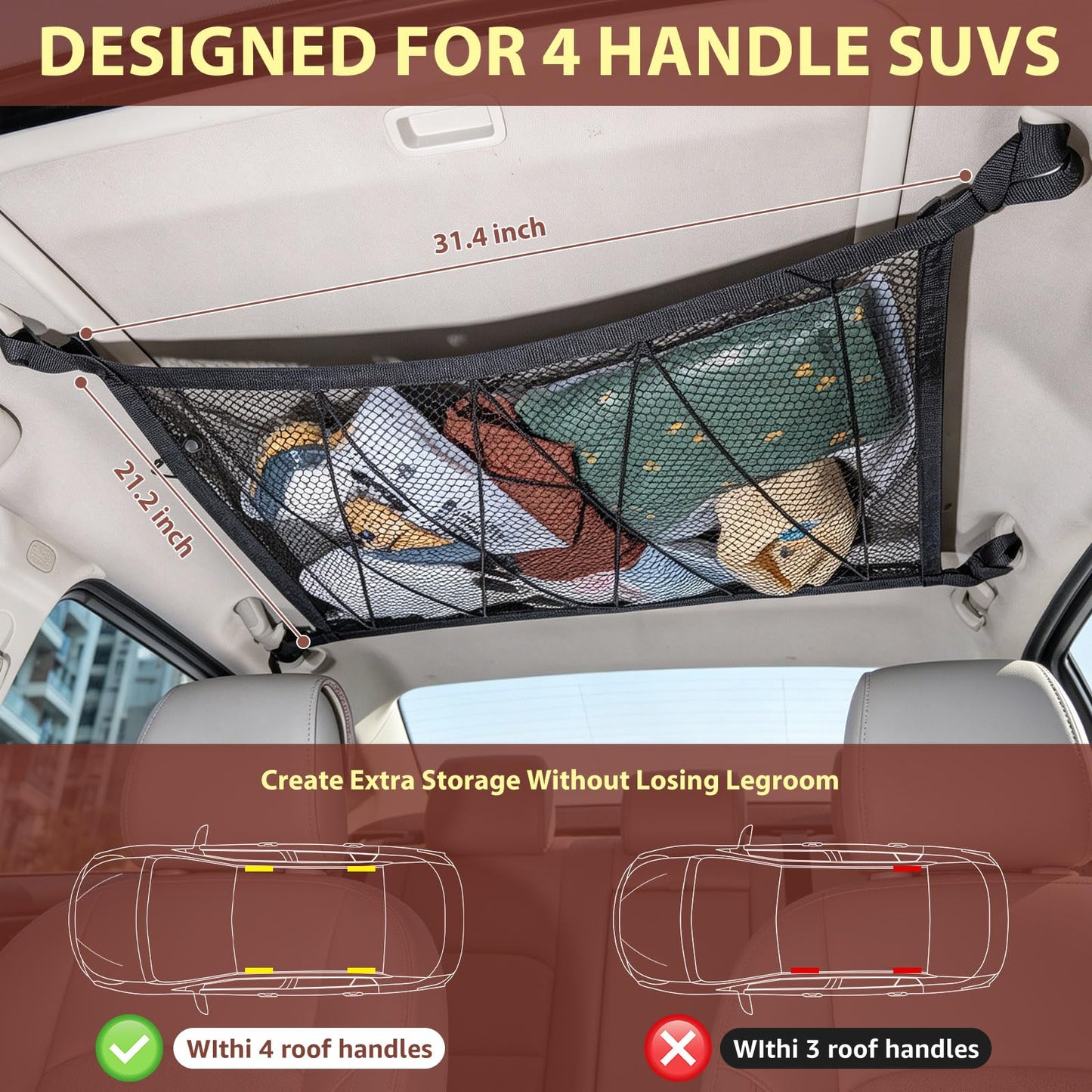 🚘Car Ceiling Cargo Net