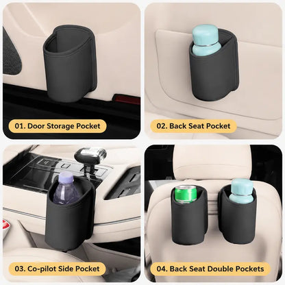 🚗Clip‑On Car Cup Holder, Multi‑Purpose Car Door Storage Organizer, Extra Large Capacity💢