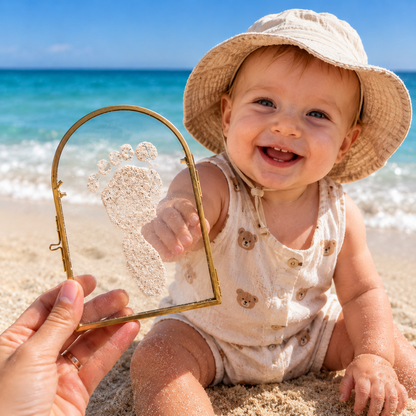 👣 Capture Baby's First Beach Steps – Sand Print Memory Frame