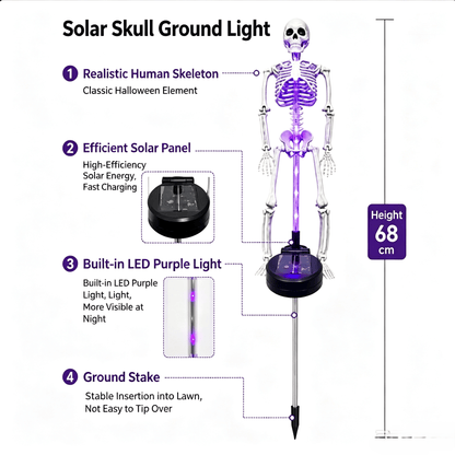 Solar-powered skull-shaped garden stake light
