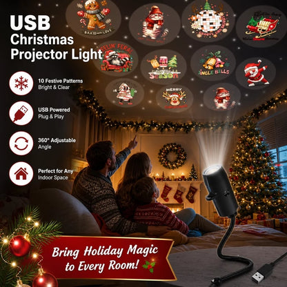 📽️Plug-&-Play HD Christmas Projector – 6 or 10 Festive Scenes