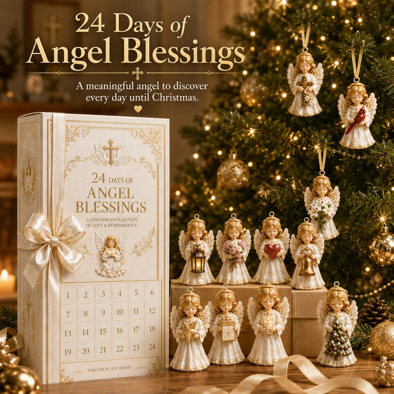 ⏳ Last Day Special – 👼 24-Day Angel Christmas Advent Calendar | 24 Unique Faith-Inspired Angel Ornaments with Hanging Loops for Daily Advent Surprises & Tree Display 🎄✨