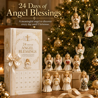⏳ Last Day Special – 👼 24-Day Angel Christmas Advent Calendar | 24 Unique Faith-Inspired Angel Ornaments with Hanging Loops for Daily Advent Surprises & Tree Display 🎄✨