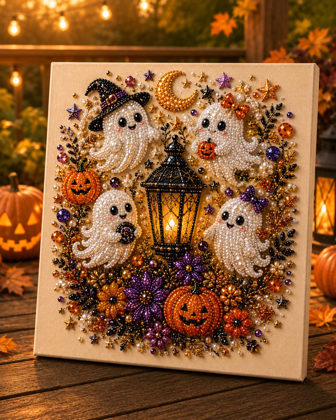 💥 Last Day 49% OFF – 👻✨ Halloween Pearl Art DIY Kit – Turn Tiny Pearls into Spooky-Cute Magic