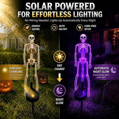 Solar-powered skull-shaped garden stake light