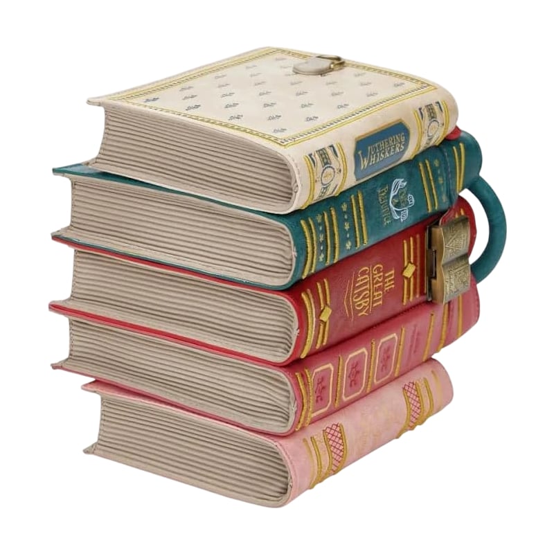 📚 Vintage Stacked Book Novelty Handbag