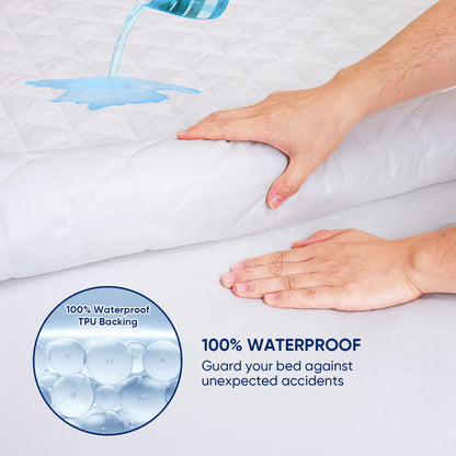 🛏️HOLIDAY SALE: 1-PACK WATERPROOF MATTRESS PROTECTOR — QUEEN SIZE, DEEP POCKET, NOISELESS!🛏️