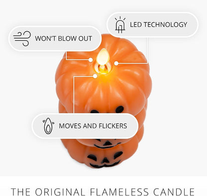 🎃🕯️ STACKED JACK-O'-LANTERNS FLAMELESS LED CANDLE