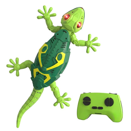 Rechargeable Remote Control Wall Climbing Robot Lizard | 360° Rotation, Low Noise, LED Lights | Fun Wall Crawler Prank Toy for Kids Ages 4+ (Green)