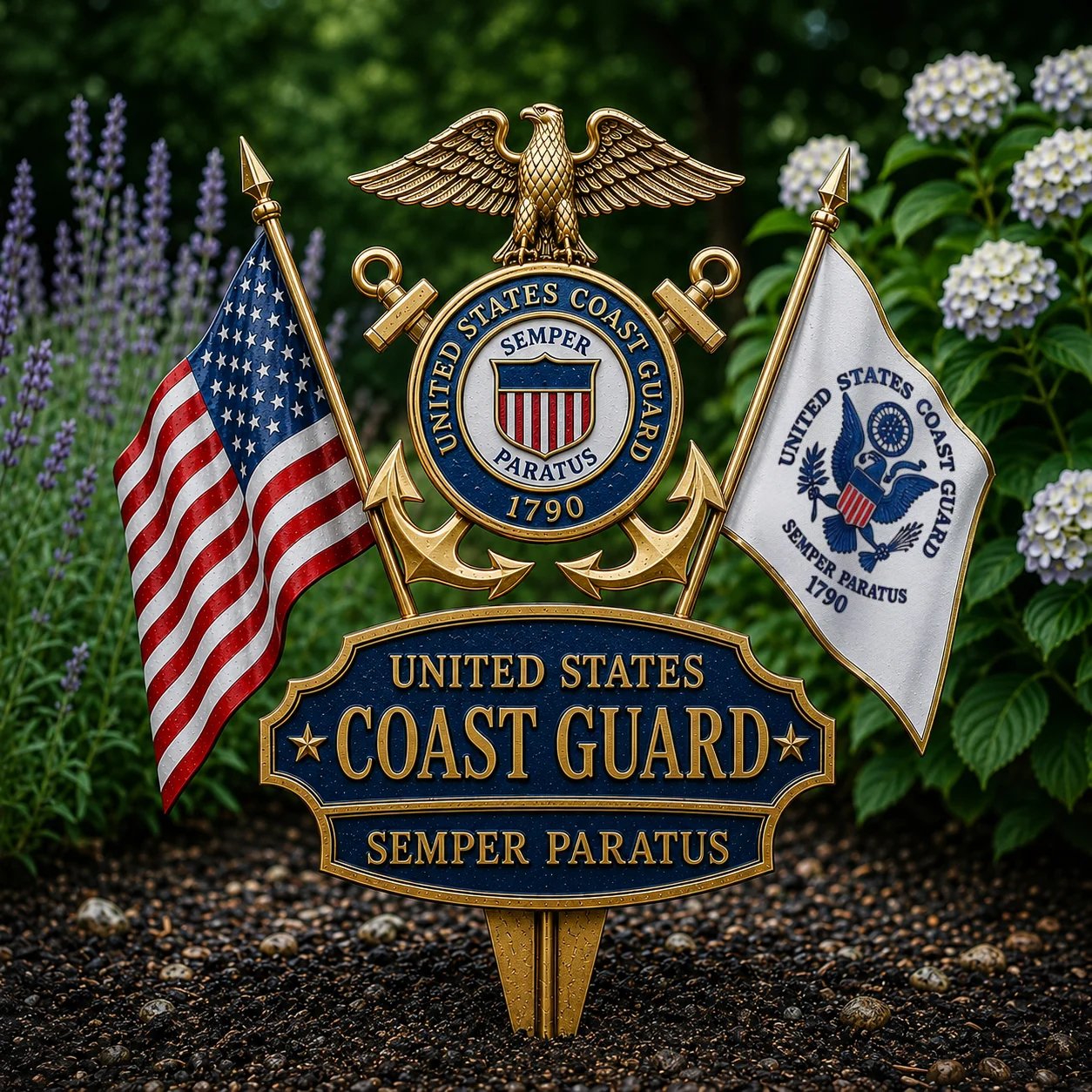 🔥US Military Branch Tribute Garden Stake Collection