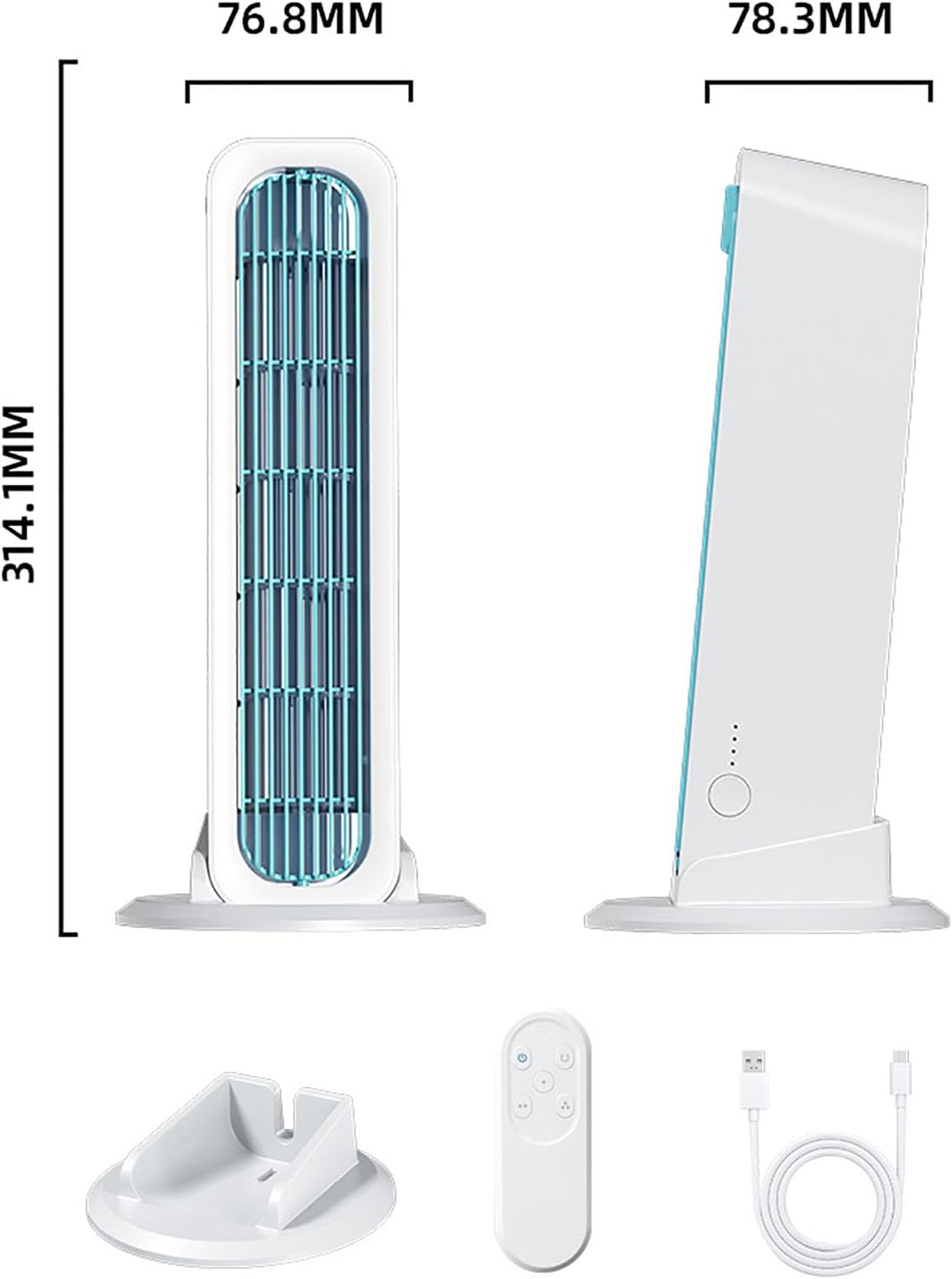 【90S Cool Down the Whole Room】Tower Fan Standing and Lying Down Air Conditioner