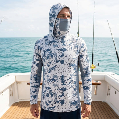 🏖️Men’s UPF 50+ Hoodie Shirts with Mask