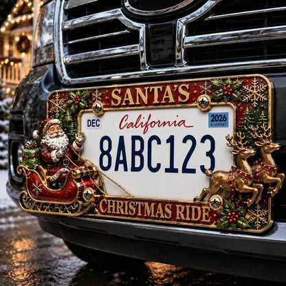 🎄Christmas License Plate Frame – Festive Style for Every Ride