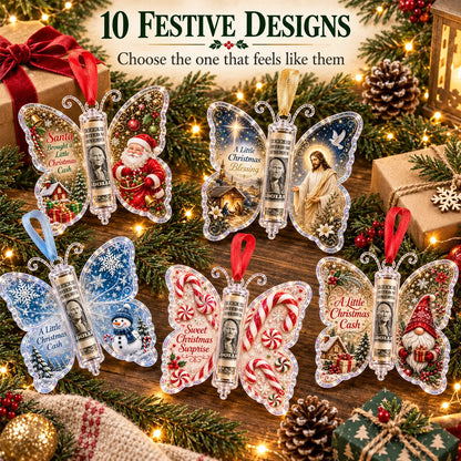 🦋💵 Christmas Cash Gift Butterfly Ornament🎄✨