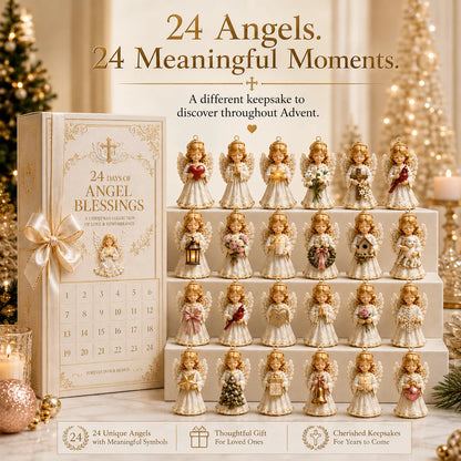 ⏳ Last Day Special – 👼 24-Day Angel Christmas Advent Calendar | 24 Unique Faith-Inspired Angel Ornaments with Hanging Loops for Daily Advent Surprises & Tree Display 🎄✨