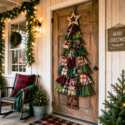 🎄Beginner-Friendly DIY Oversized Patchwork Christmas Tree Door Hanging Kit