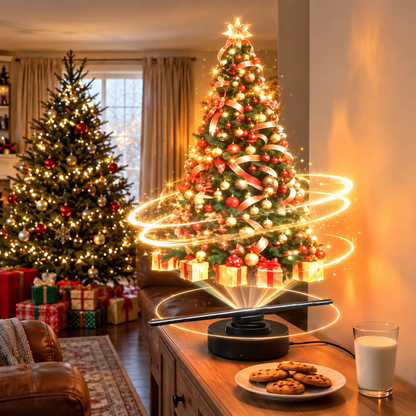 🎄LED Lamp Beads Christmas Naked Eye Holographic 3D Projection Fan