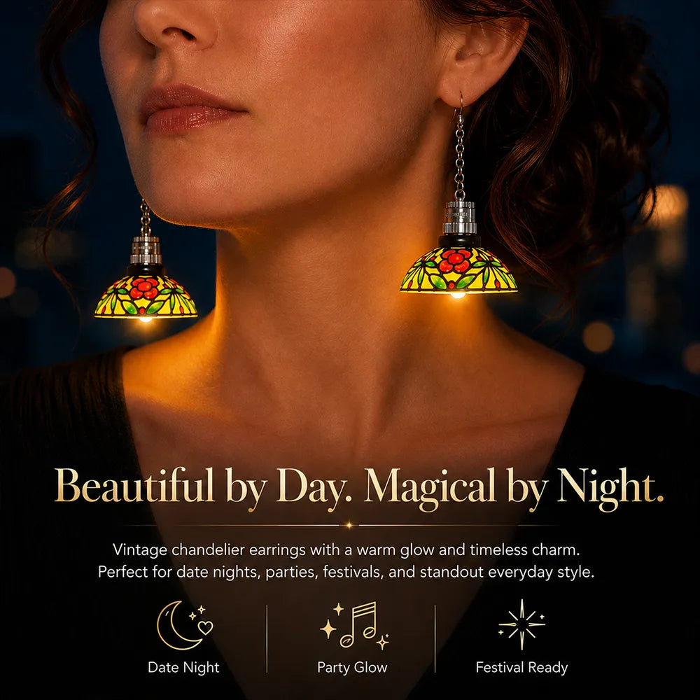 Handmade Vintage Light-Up Chandelier Earrings