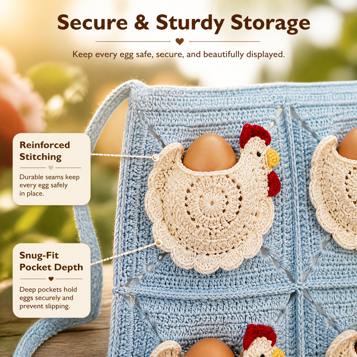 🐔Handmade Crochet Hen Egg Collecting Apron🥚🎁