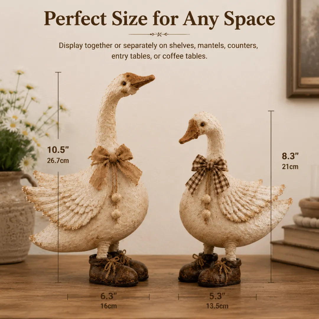 Charming Cottage Goose Pair — Set of 2