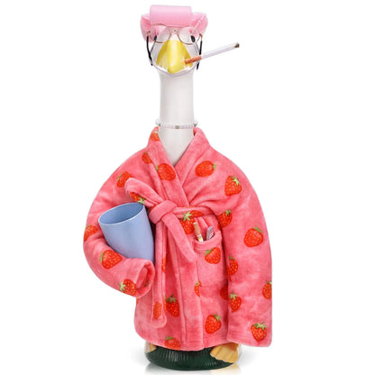 🦢Lady Porch Goose Outfit Bathrobe for 23'' Cement Plastic Porch Goose Statue❤️🤍💙